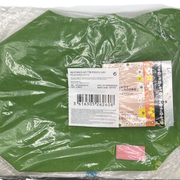 Marc Jacobs Daisy Wild Green Corduroy Tie Top Pouch Floral Fabric Bag EDP 5PC - Picture 13 of 13